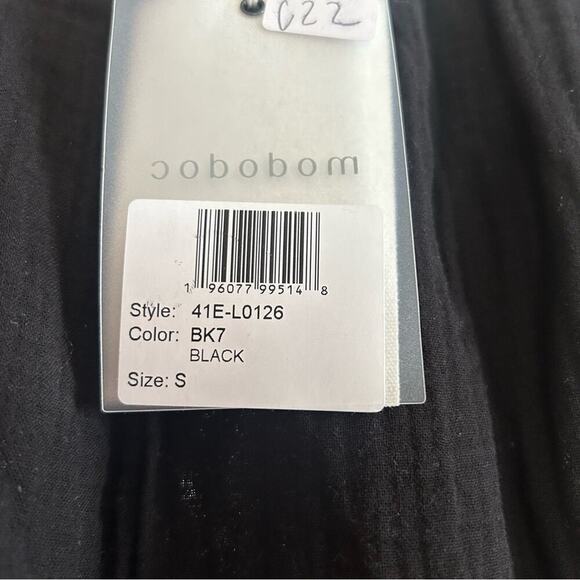 Mododoc Relaxed Fit Cropped Pants Gauze Lightweight Elastic Waist Black NWT Sz S - Picture 5 of 9